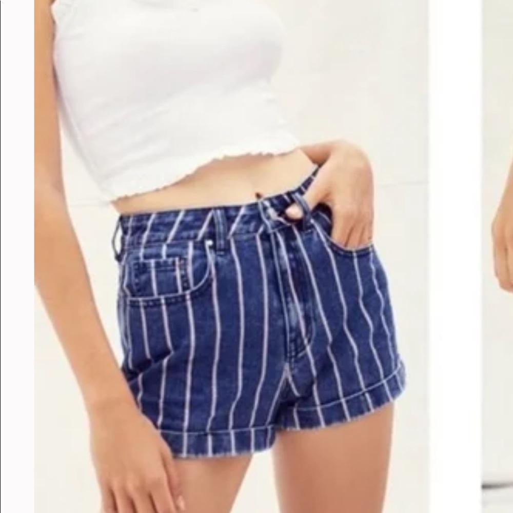 PacSun Striped Red Mom Denim Shorts Size 25